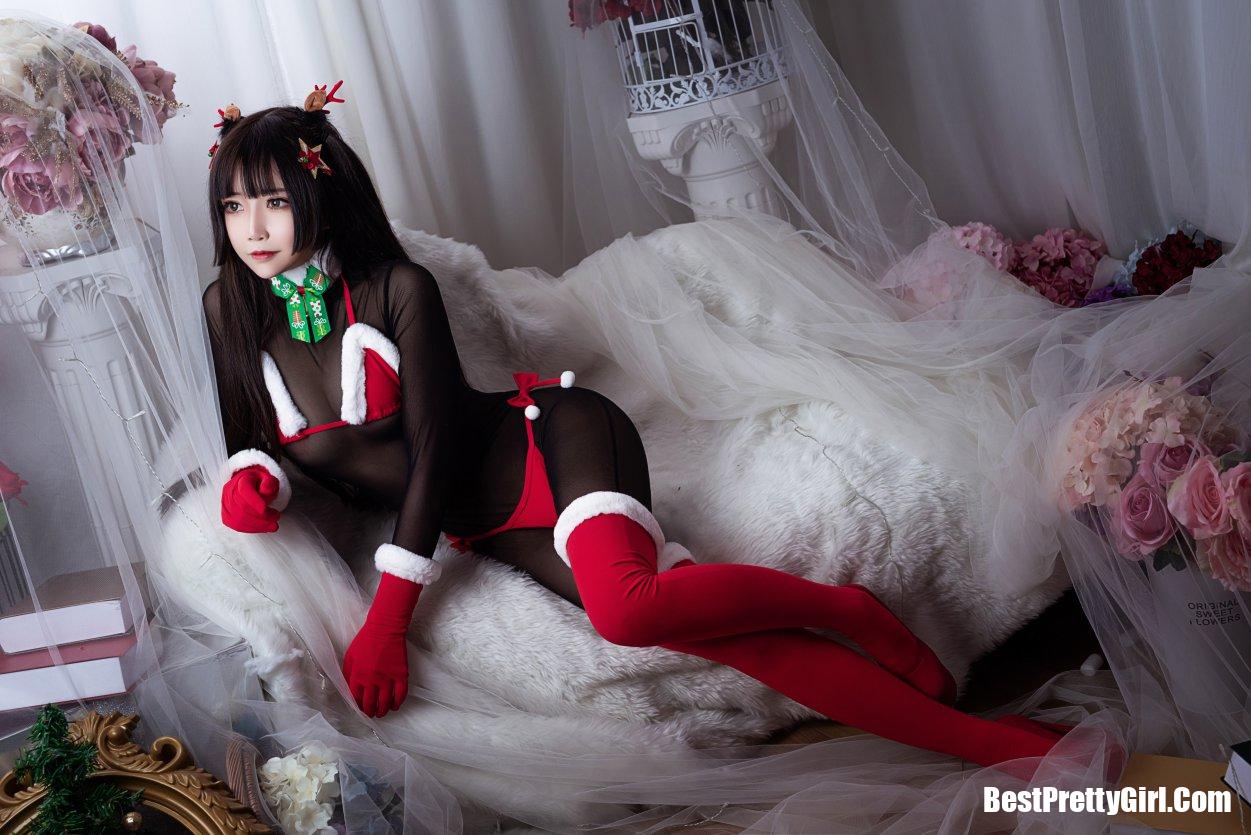 Coser@抱走莫子aa Vol.011 连体黑丝圣诞比基尼 1