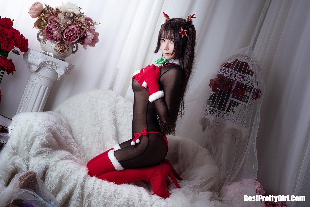 Coser@抱走莫子aa Vol.011 连体黑丝圣诞比基尼 4