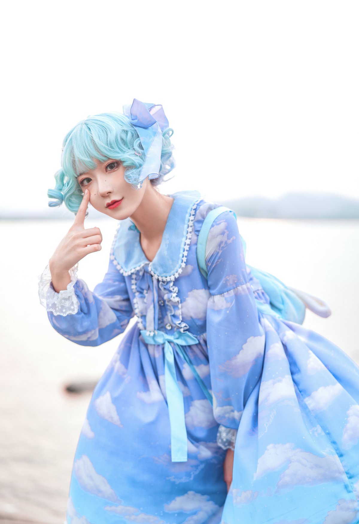 Coser@阿包也是兔娘 Vol.016 lolita蓝裙 0003