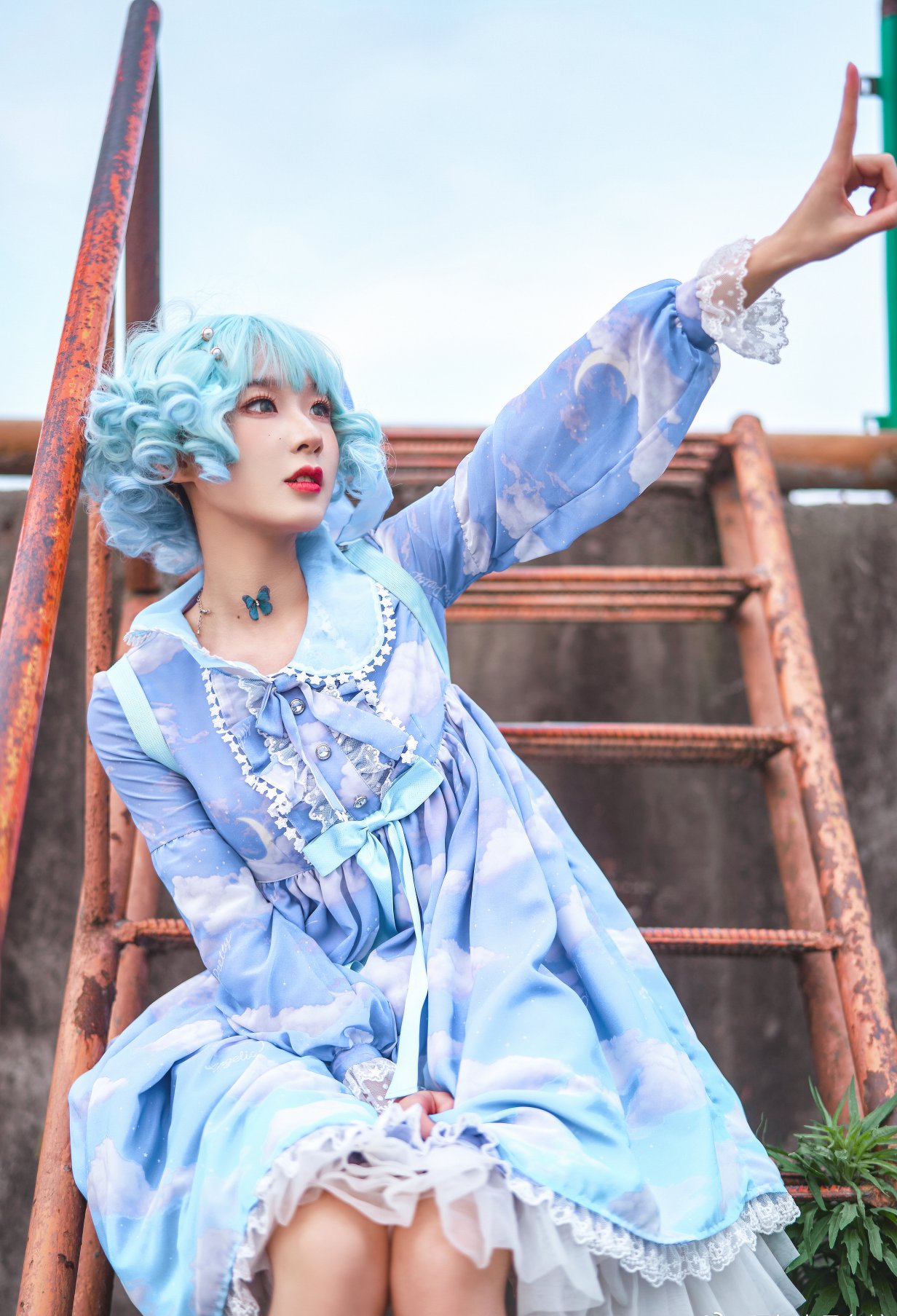 Coser@阿包也是兔娘 Vol.016 lolita蓝裙 0004