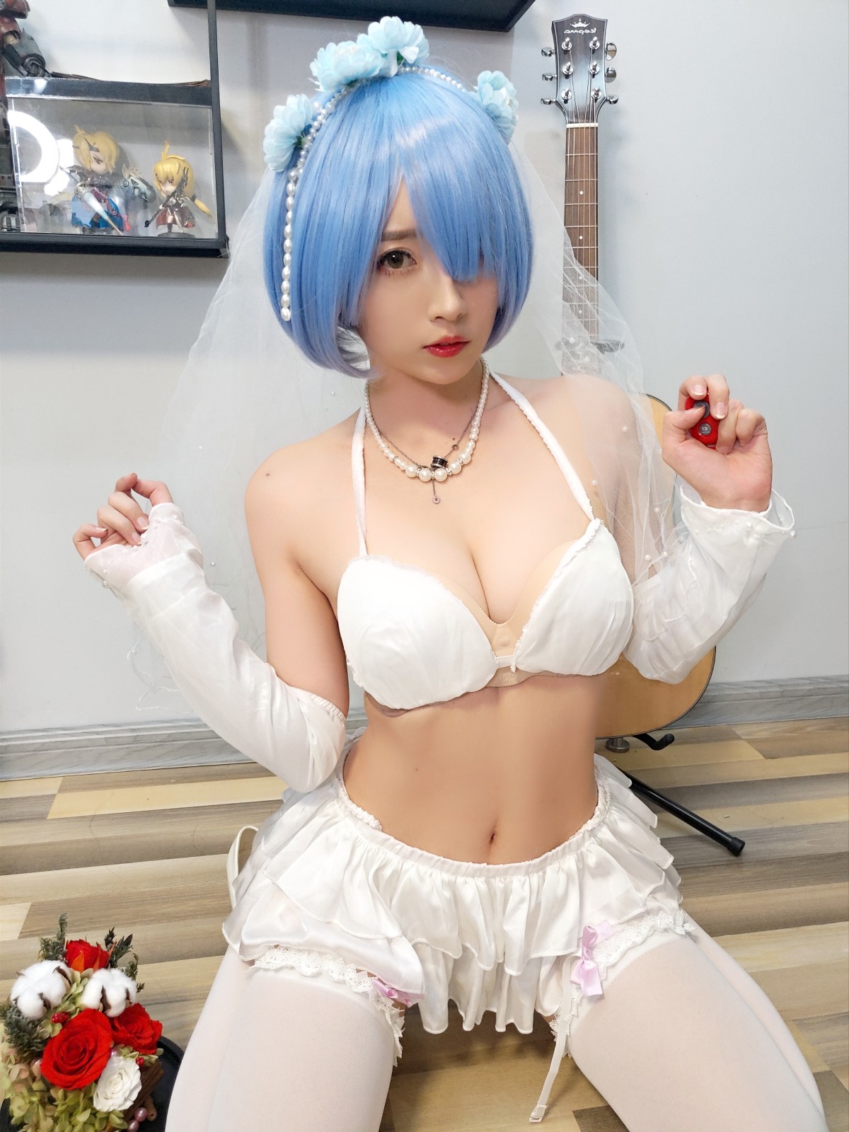 Coser@小巫女露娜 Vol.005 雷姆婚纱 0005 1049087796