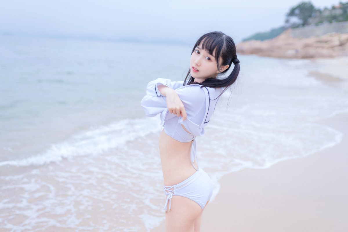 Coser@木绵绵OwO Vol 024 海边白色比基尼电子版 0002 9021333121.jpg