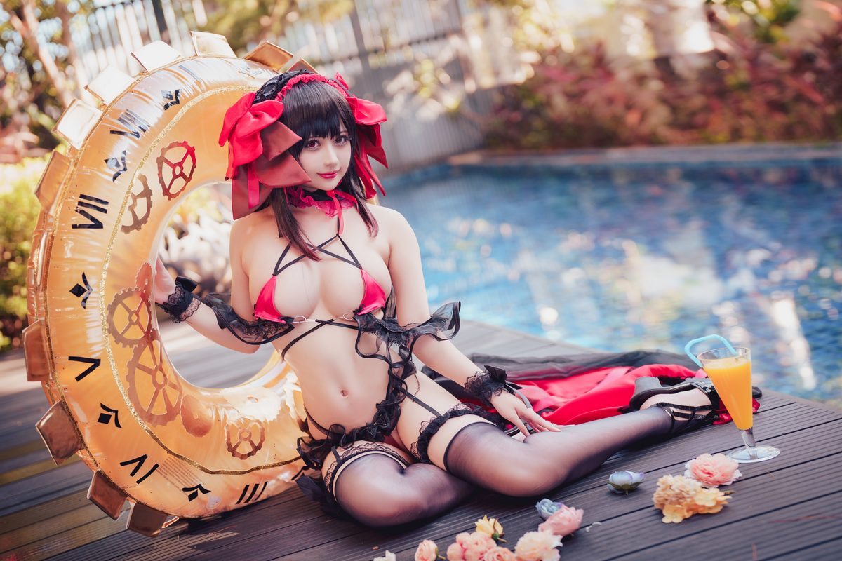 Coser@沖田凜花Rinka Kurumi Tokisaki Swimsuit 0008 3846108290.jpg