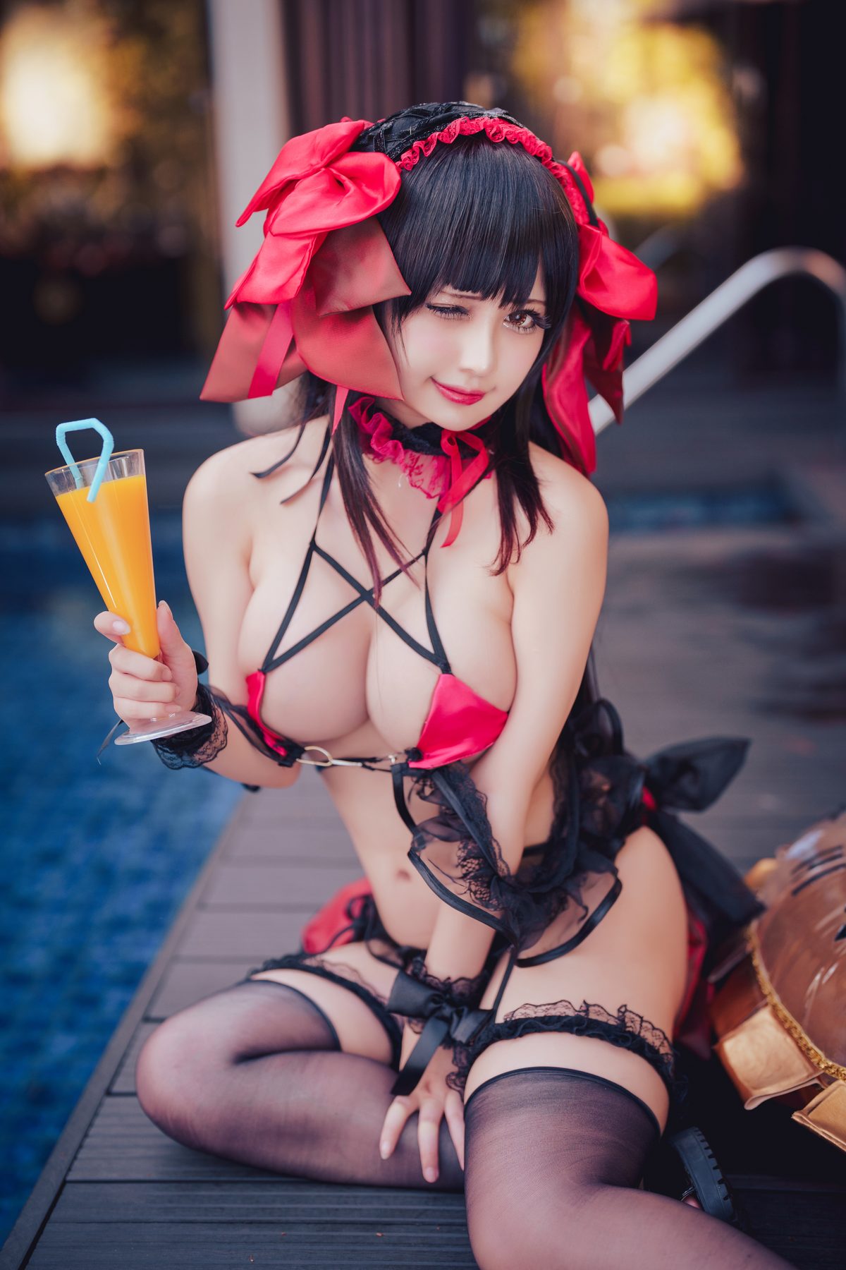 Coser@沖田凜花Rinka Kurumi Tokisaki Swimsuit 0017 4606653161.jpg