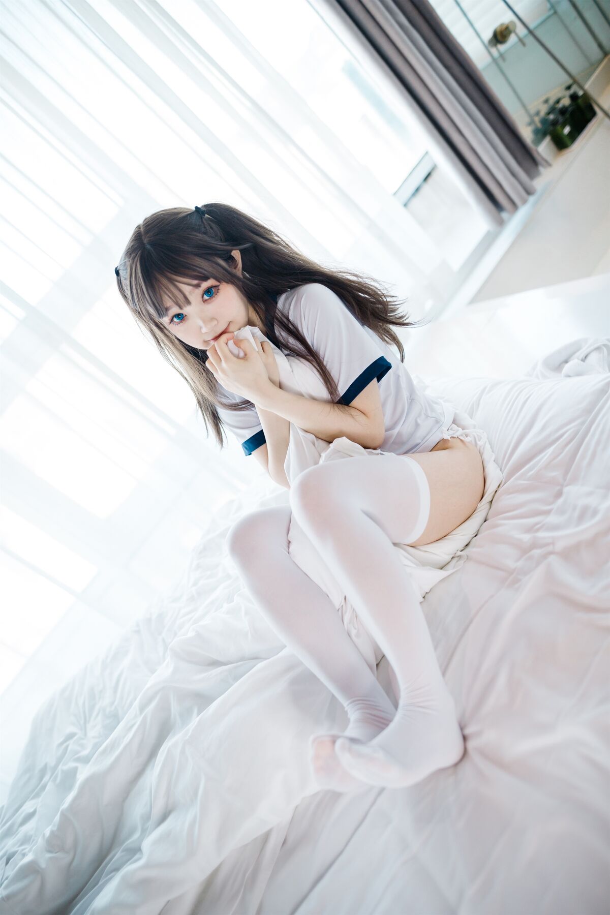 Coser@神沢永莉 半双马尾体操服大腿袜 0039 4064948168.jpg