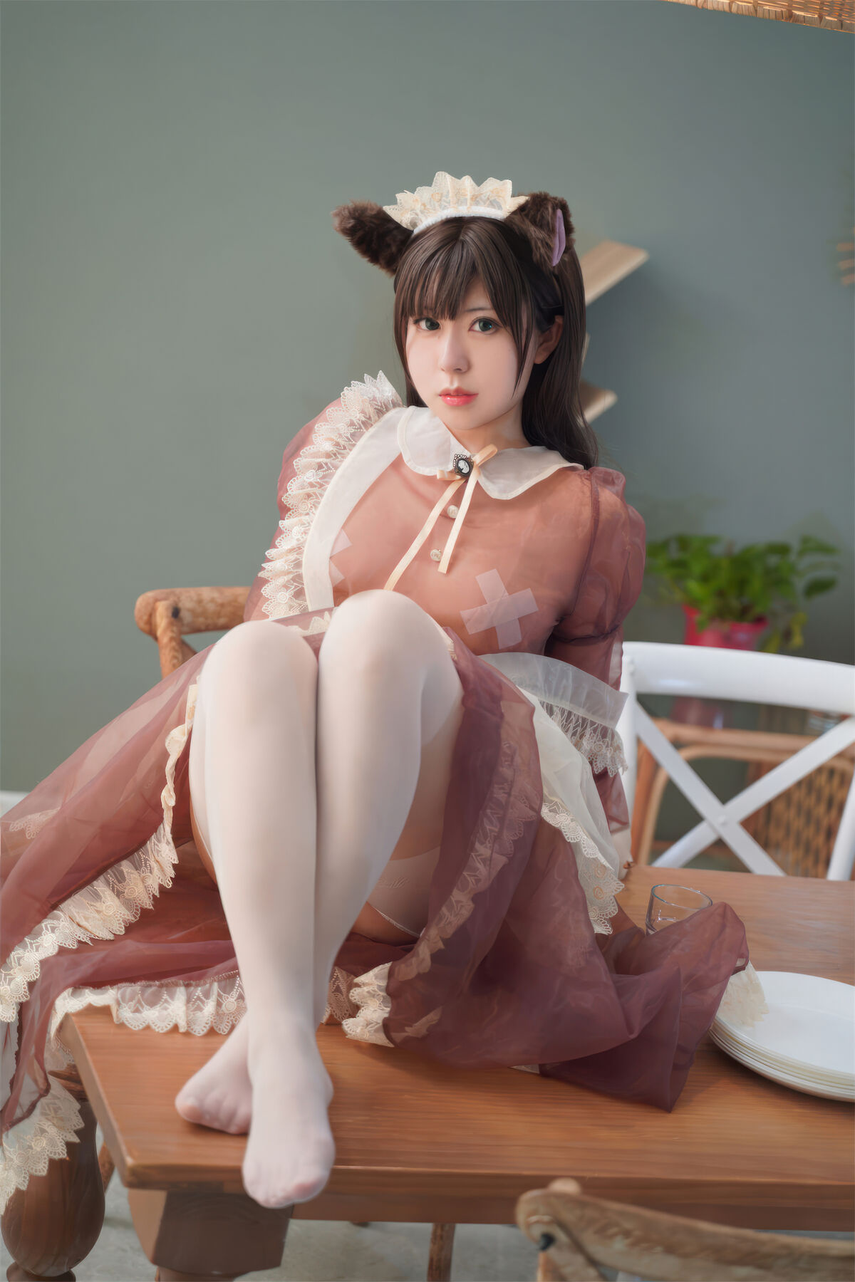 Coser@虎森森 棕色透明女仆 0023 9254249019.jpg