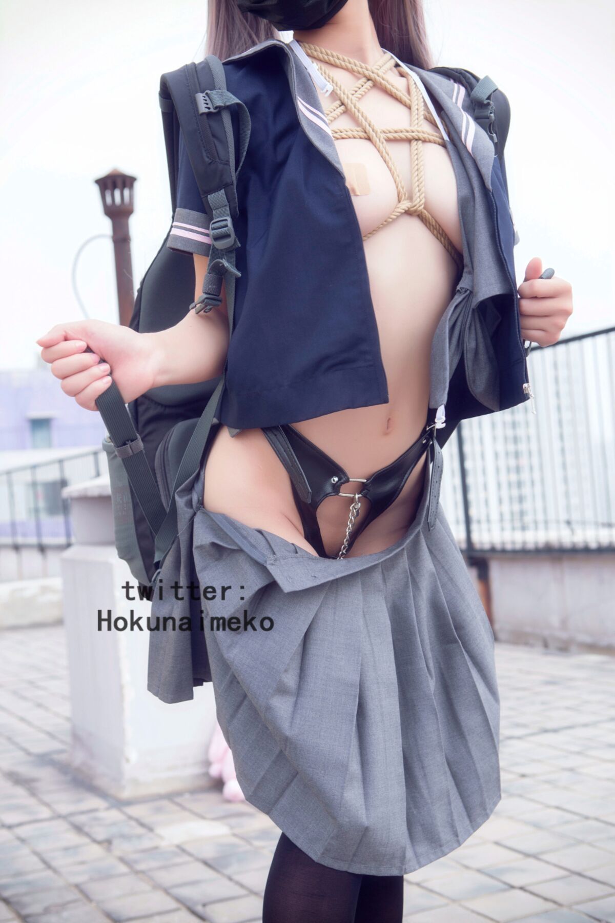 Coser@北乃芽子 Hokunaimeko 絞り 露出 スク水のＪＫ 0023 9042511885.jpg