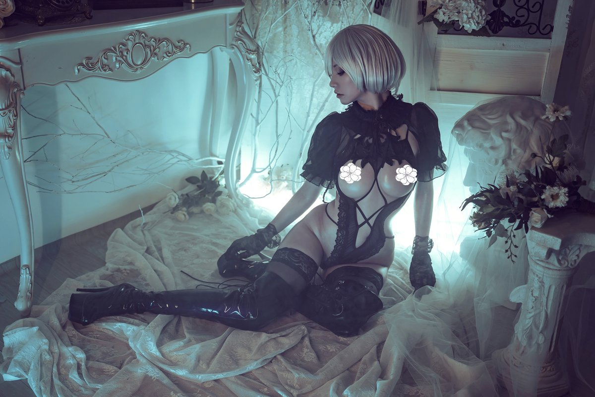 Coser@爆机少女喵小吉 Nekokoyoshi 2B NieR Black Bride 0009 4938349156.jpg