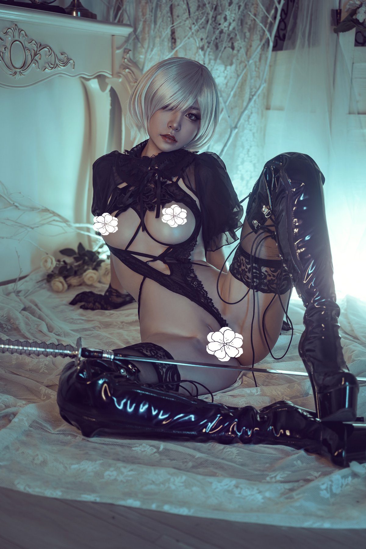 Coser@爆机少女喵小吉 Nekokoyoshi 2B NieR Black Bride 0012 3490074268.jpg