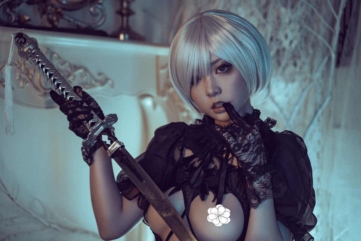 Coser@爆机少女喵小吉 Nekokoyoshi 2B NieR Black Bride 0023 5802628202.jpg