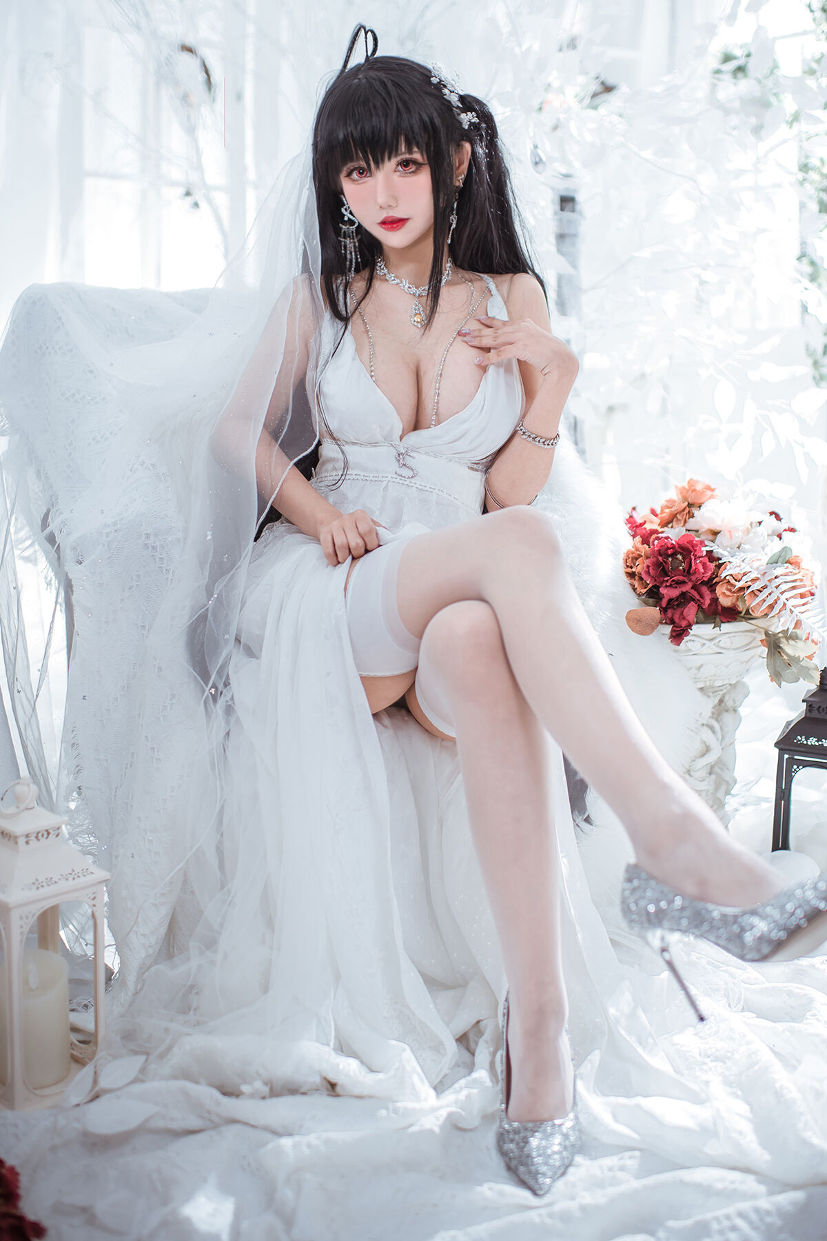 Coser@仙女月 – 大凤纯白婚纱