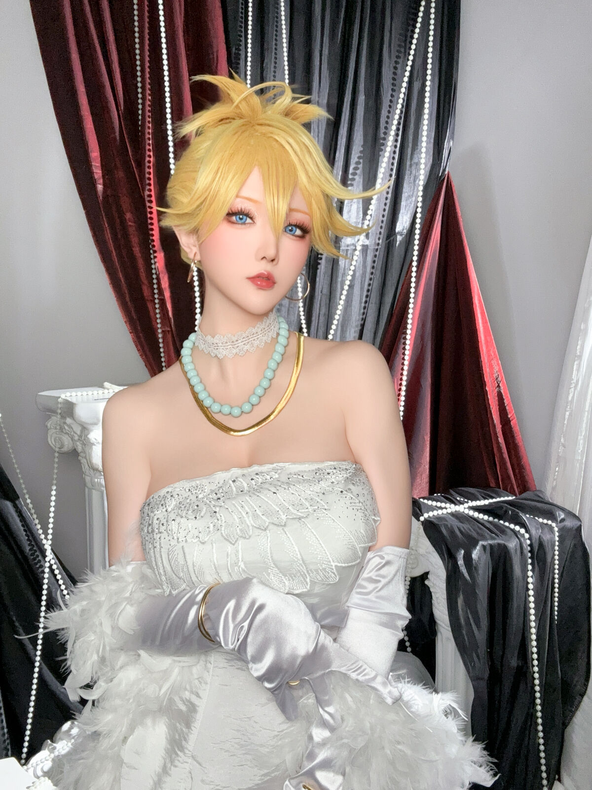 Coser@星之迟迟Hoshilily 吊带袜天使 潘迪礼服 0038 0003938089.jpg