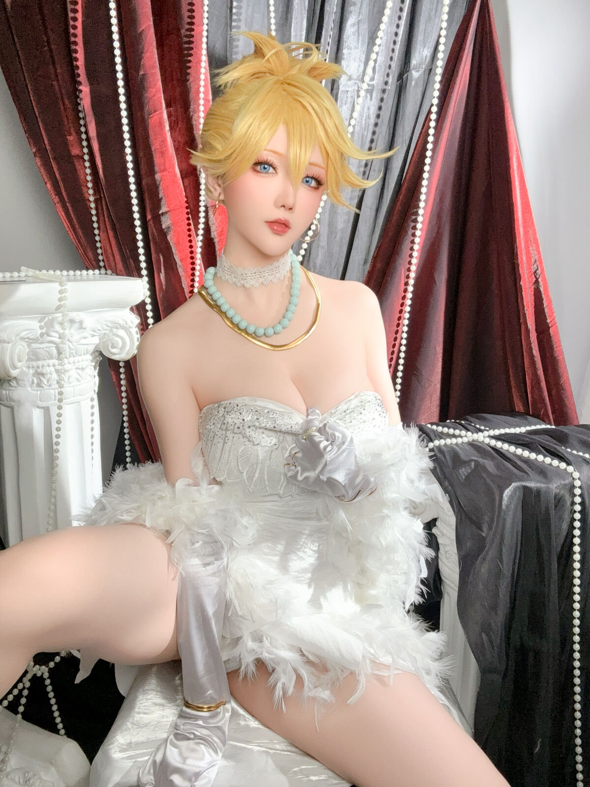 Coser@星之迟迟Hoshilily 吊带袜天使 潘迪礼服 0045 2669205668.jpg