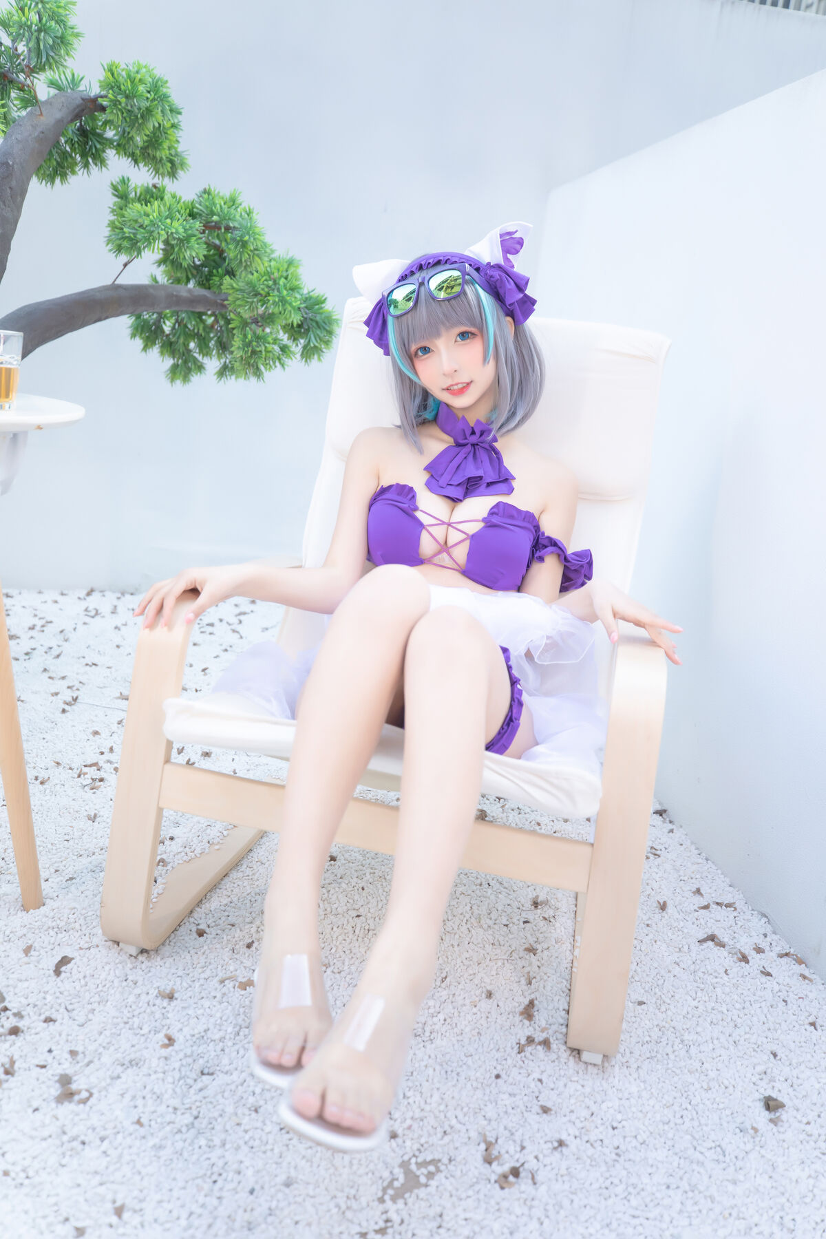 Coser@神楽坂真冬 Vol 085 绝对企画 柴郡cos 纯色庭院 Part1 0002 4344617798.jpg