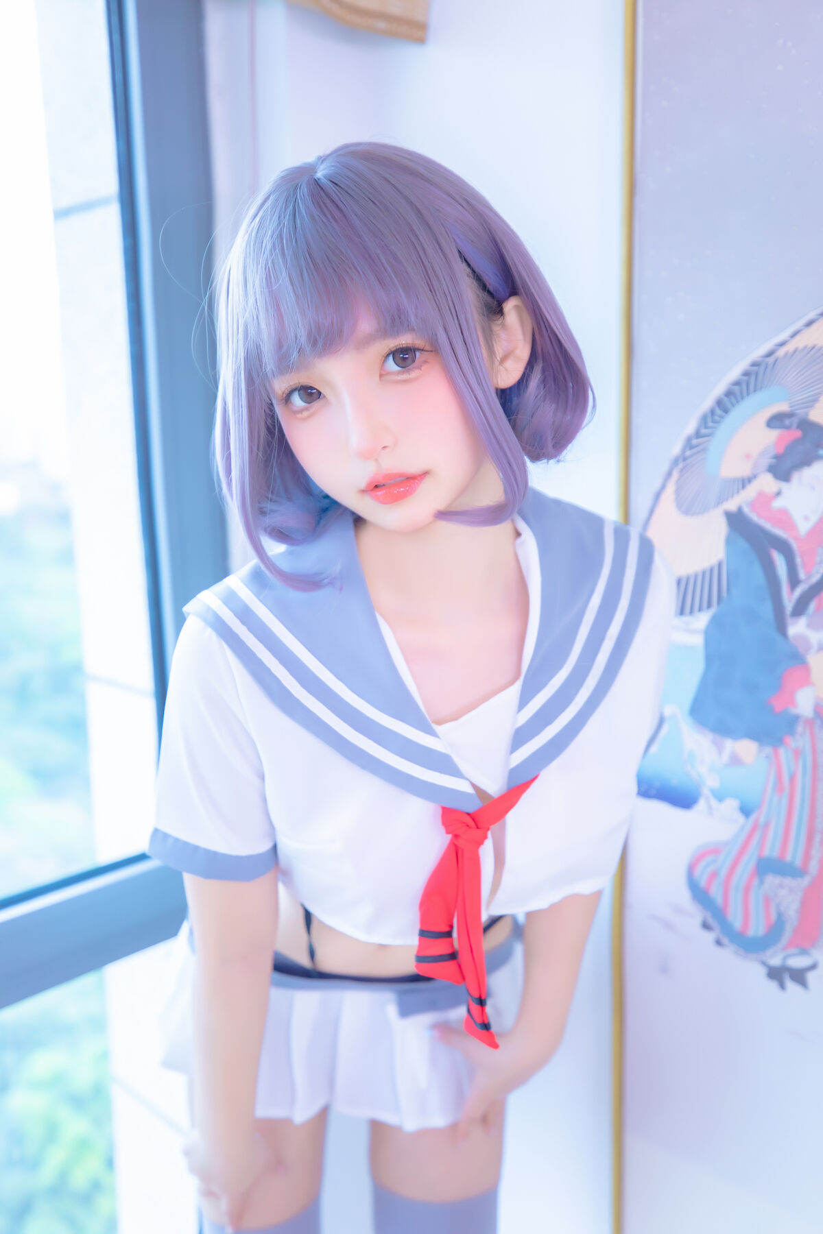 Coser@神楽坂真冬 Vol 100 灰丝吊带JK 0002 8616483325.jpg