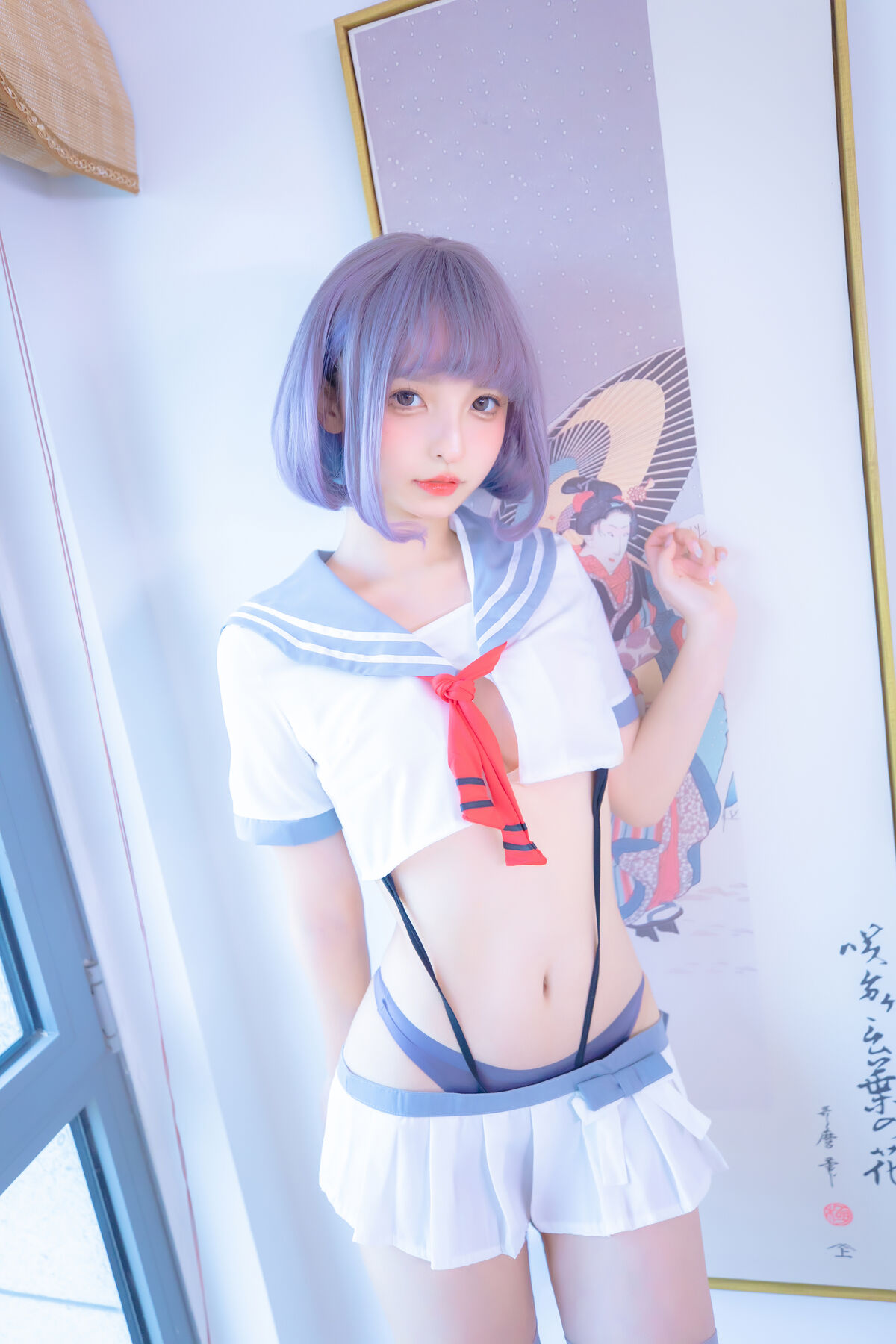 Coser@神楽坂真冬 Vol 100 灰丝吊带JK 0005 6060518142.jpg