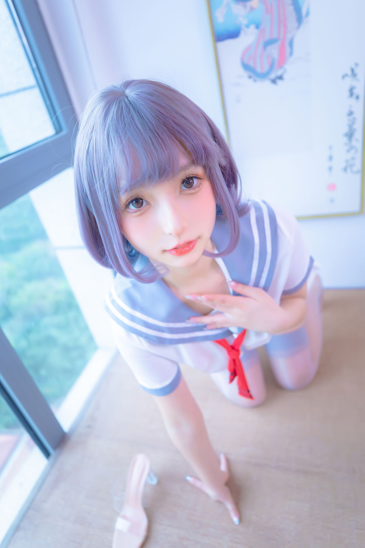 Coser@神楽坂真冬 Vol 100 灰丝吊带JK 0058 1735842979.jpg