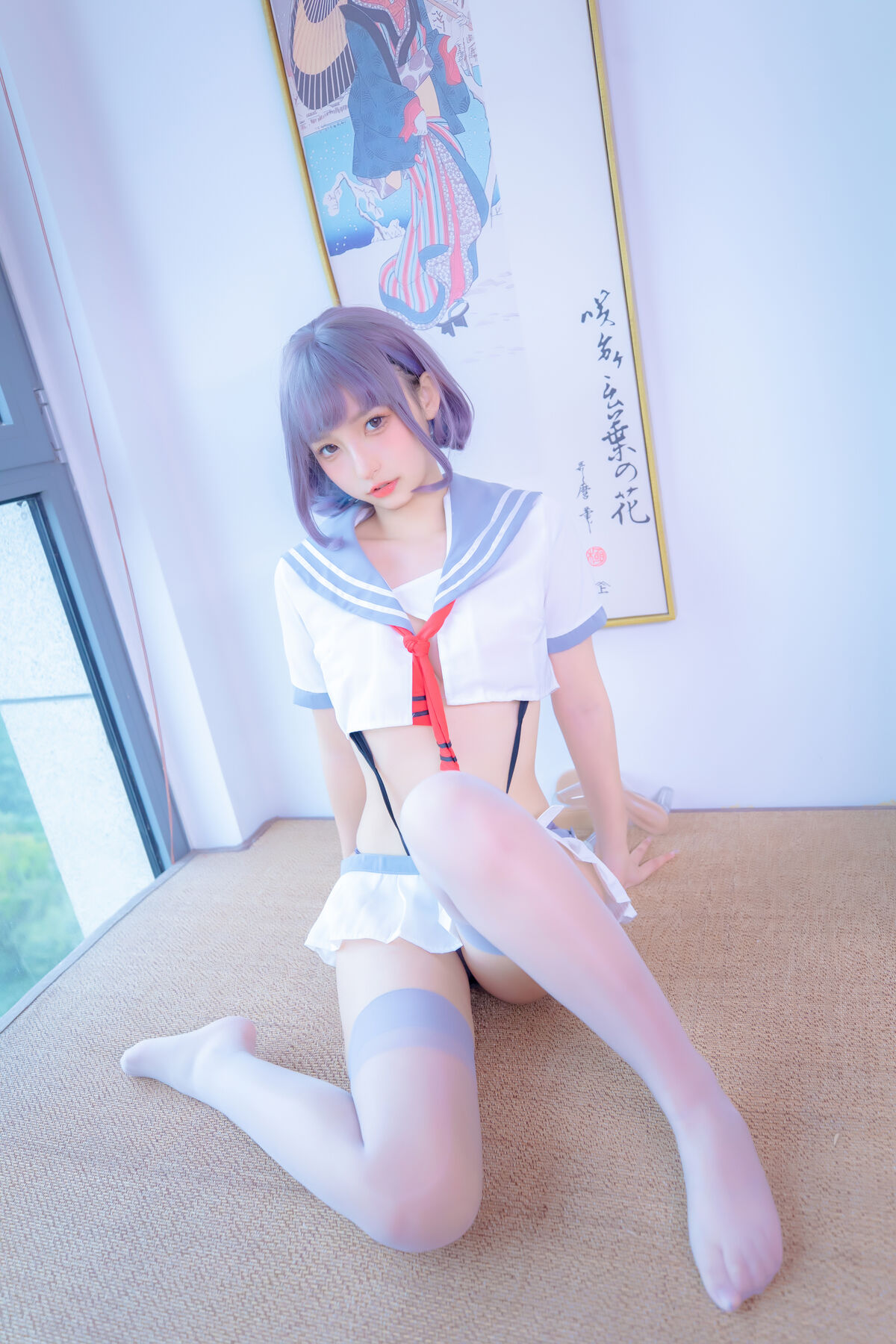 Coser@神楽坂真冬 Vol 100 灰丝吊带JK 0063 3157276875.jpg