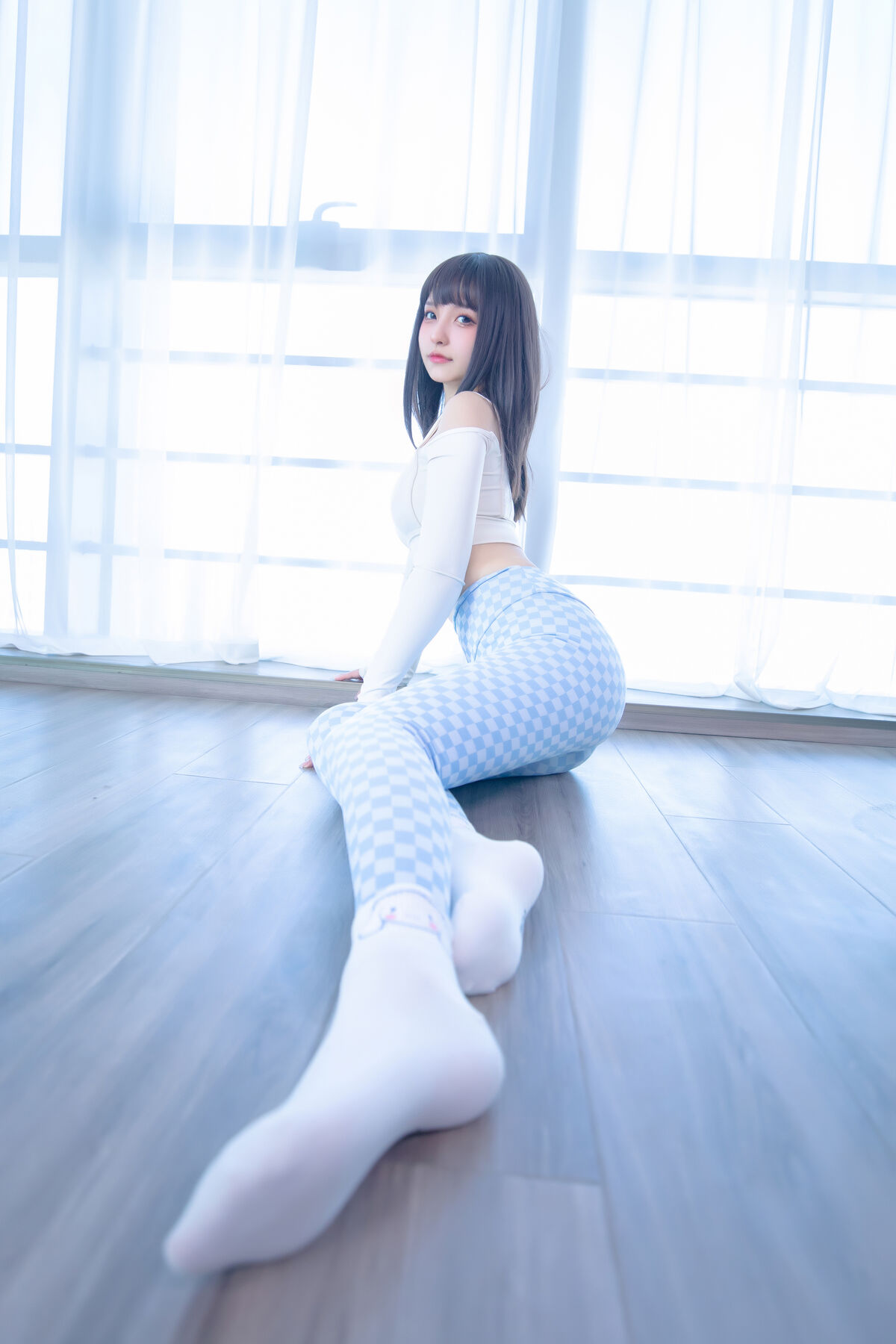 Coser@神楽坂真冬 Vol 103 蓝白格 0010 9712727518.jpg