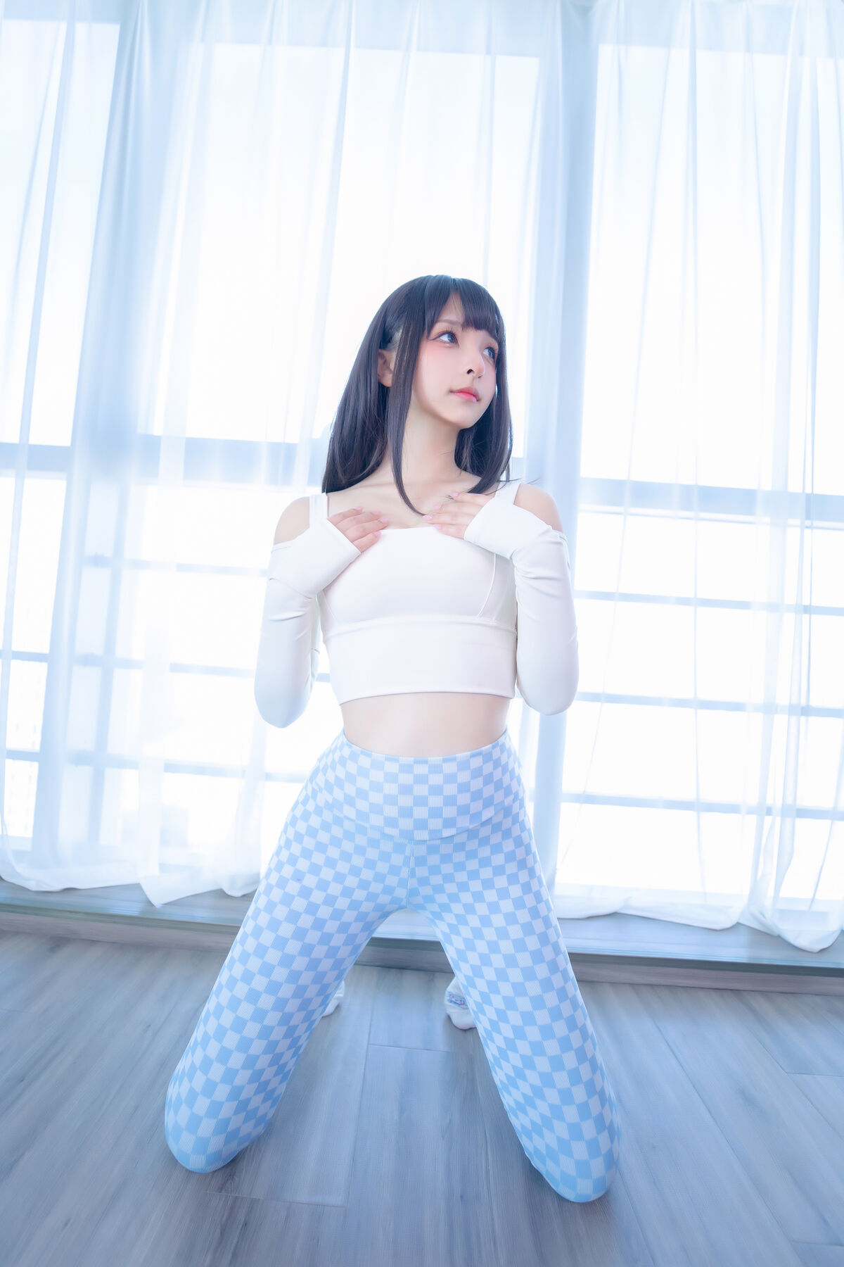 Coser@神楽坂真冬 Vol 103 蓝白格 0011 6104258860.jpg