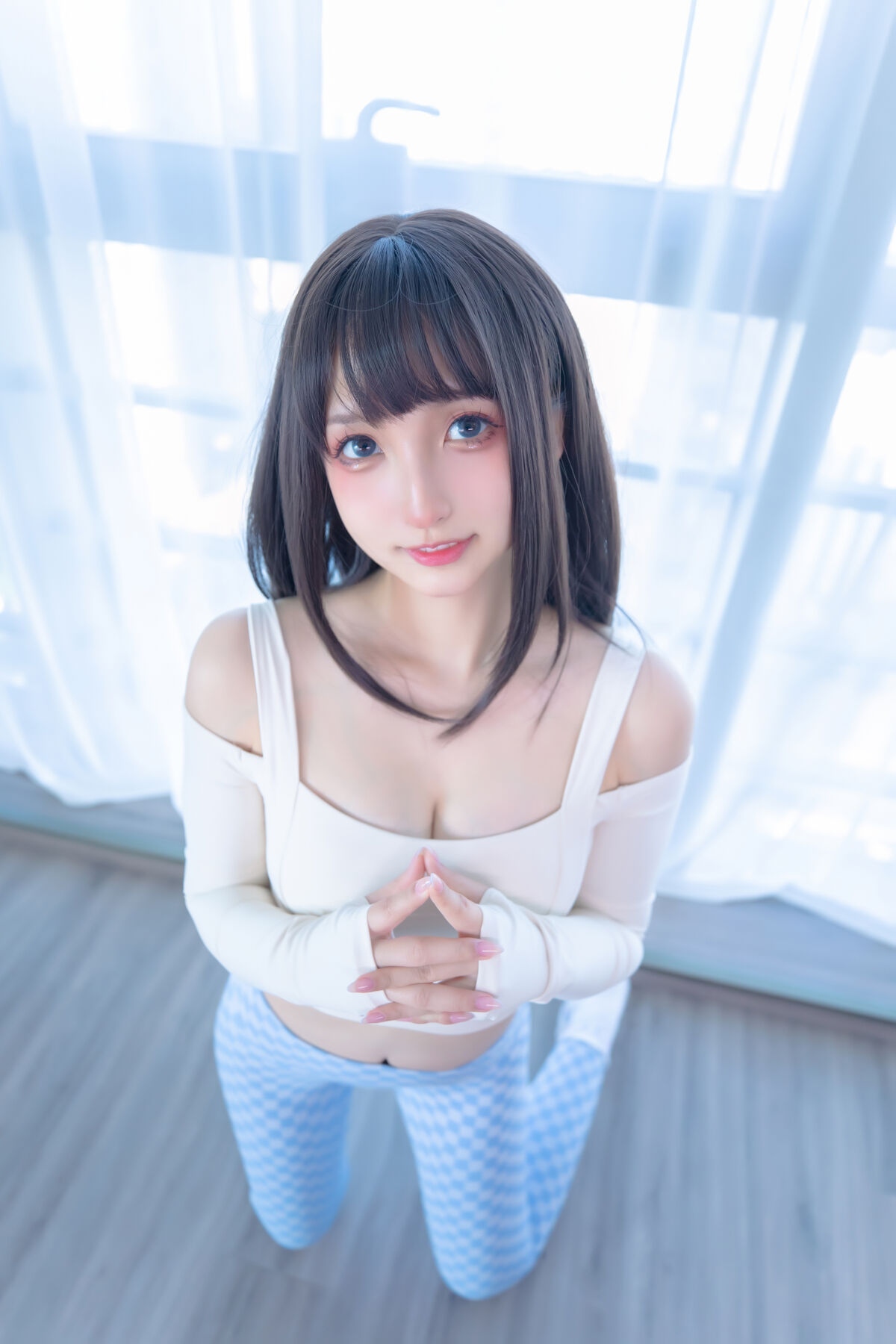 Coser@神楽坂真冬 Vol 103 蓝白格 0016 8239268536.jpg