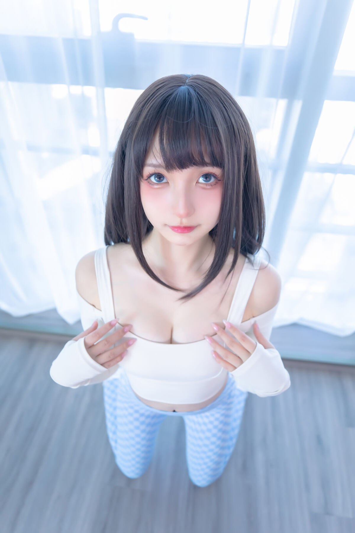 Coser@神楽坂真冬 Vol 103 蓝白格 0017 4000924999.jpg