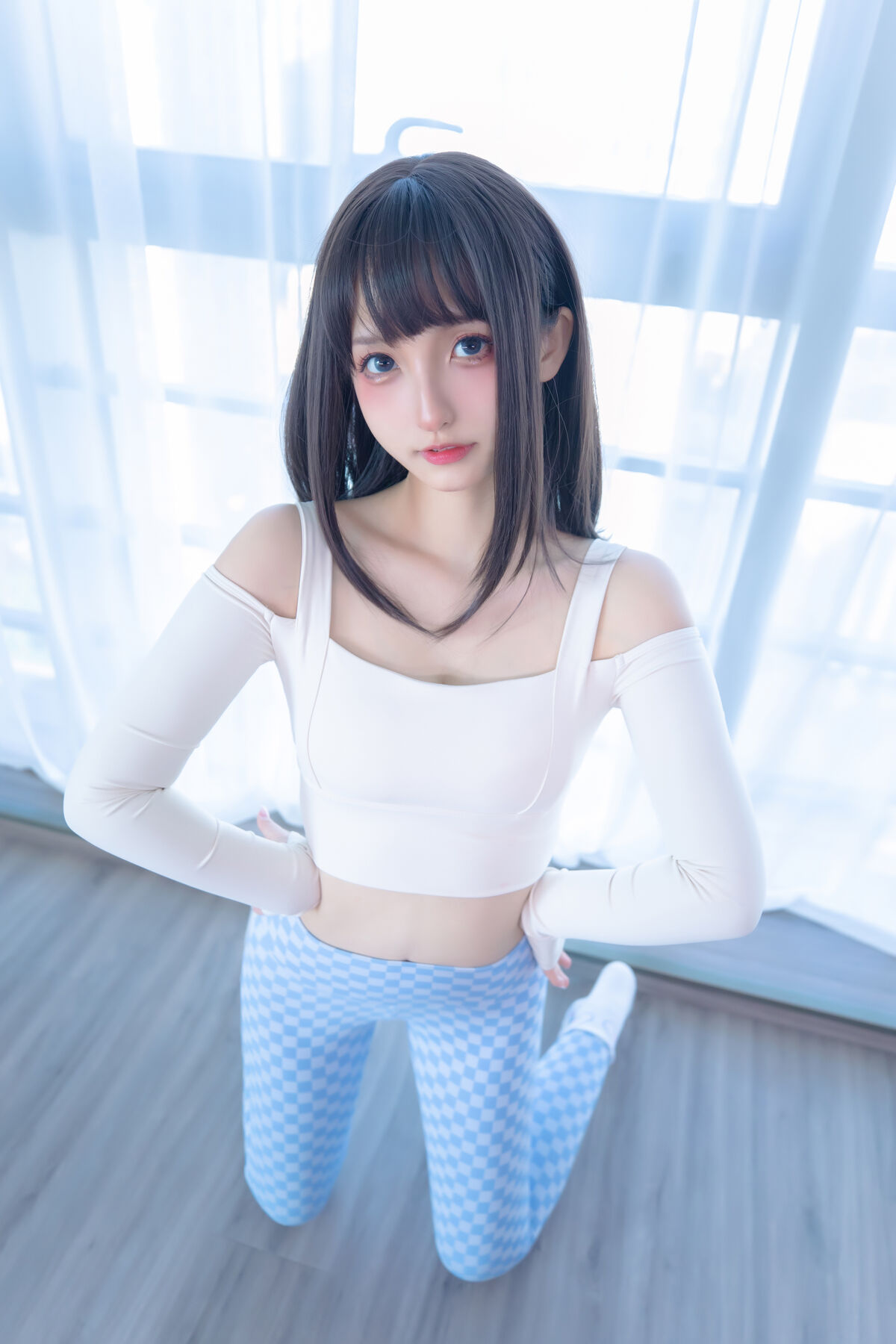 Coser@神楽坂真冬 Vol 103 蓝白格 0019 3602655117.jpg