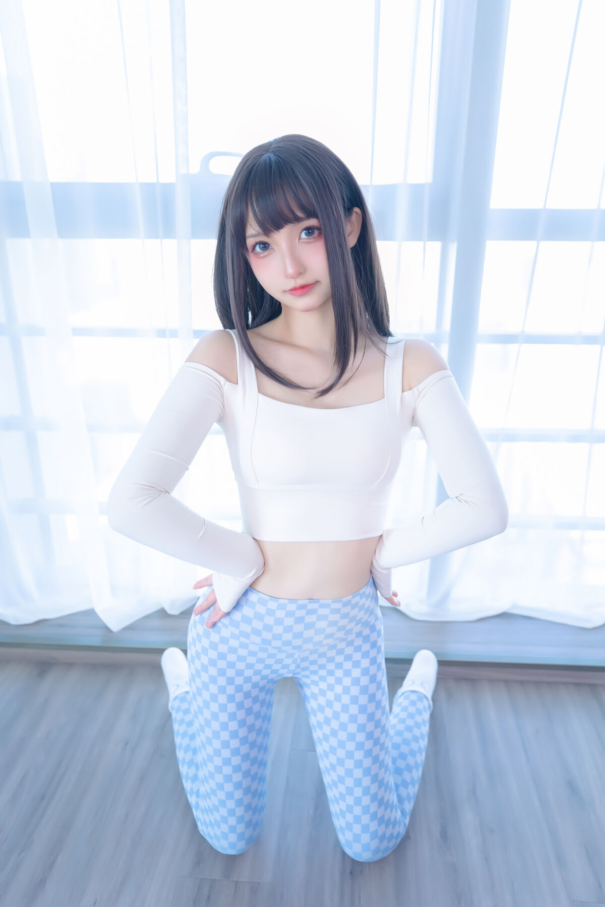 Coser@神楽坂真冬 Vol 103 蓝白格 0020 2116932777.jpg