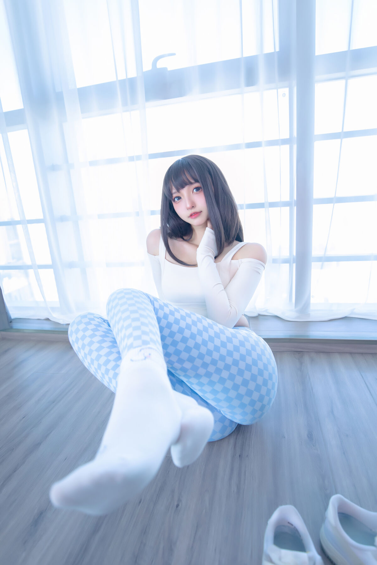 Coser@神楽坂真冬 Vol 103 蓝白格 0038 7022292312.jpg