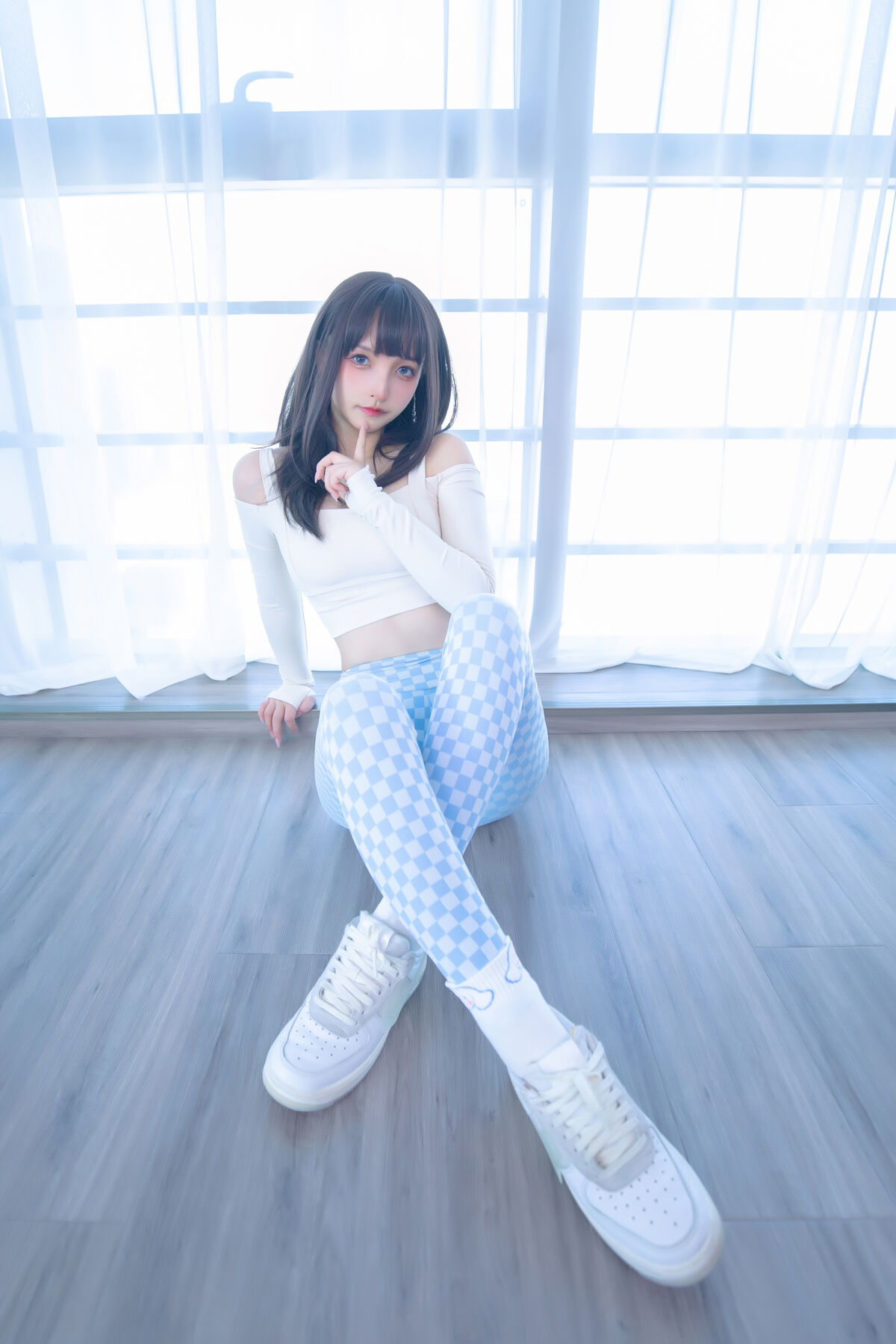 Coser@神楽坂真冬 Vol 103 蓝白格 0049 2639745494.jpg