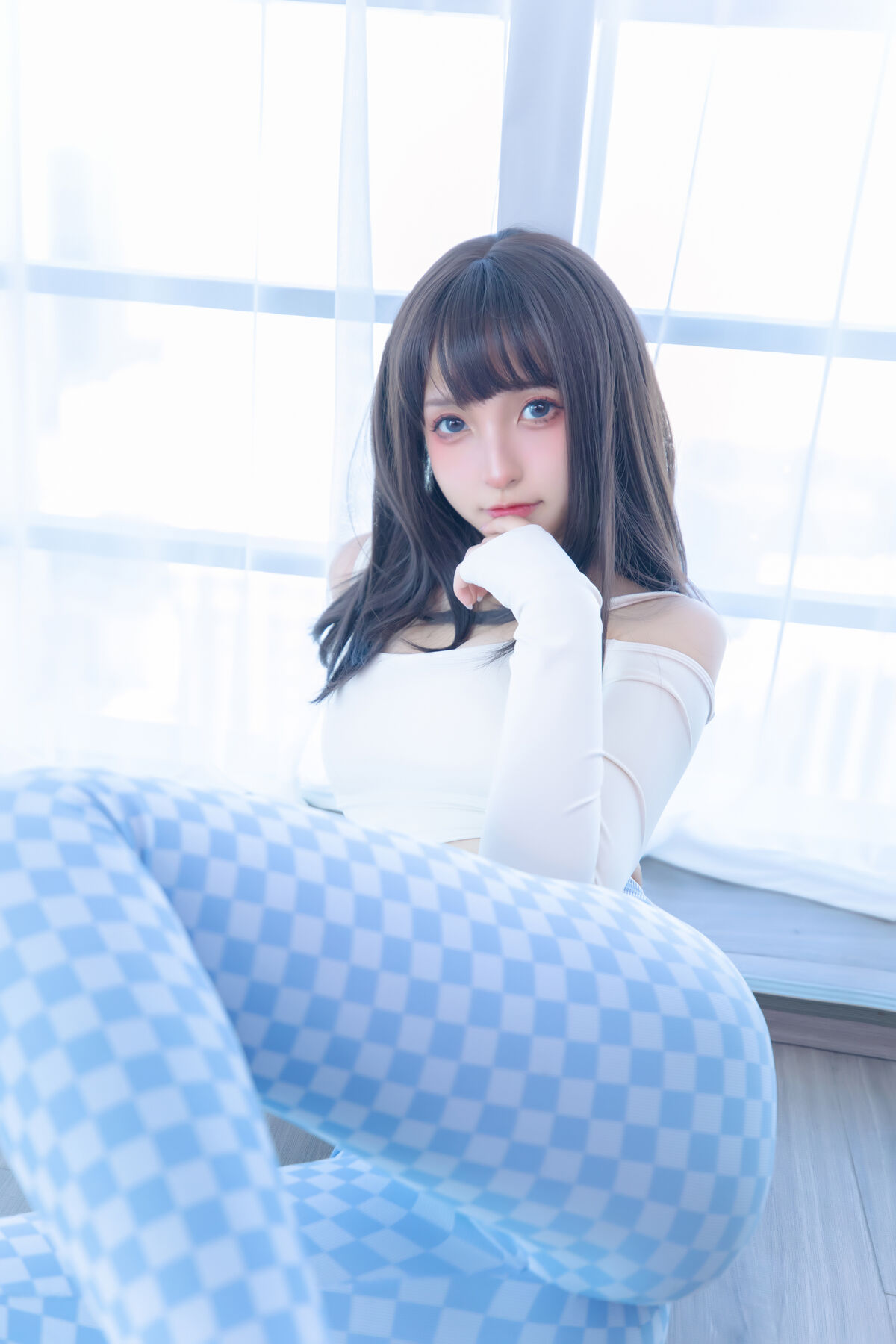 Coser@神楽坂真冬 Vol 103 蓝白格 0074 0930069166.jpg