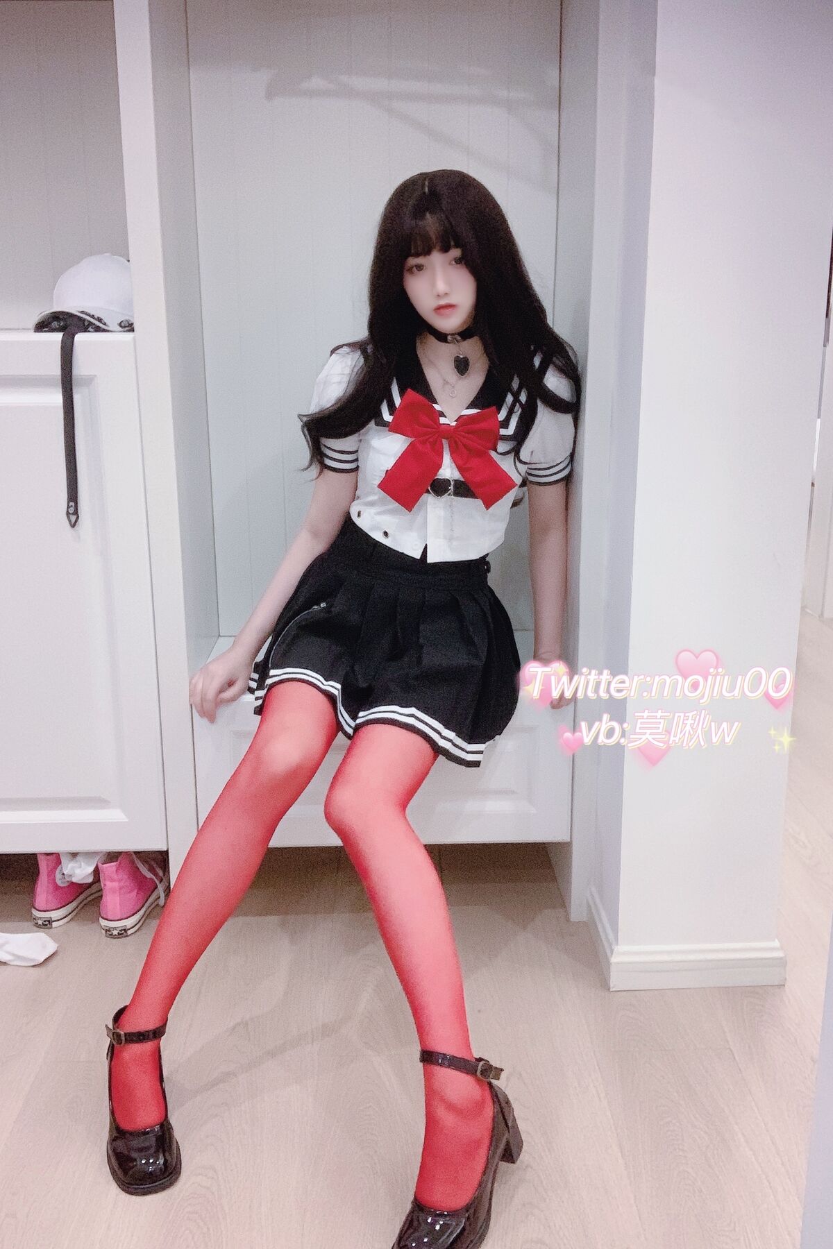 Coser@莫啾w 露脸JK红丝袜 0004 8113998271.jpg